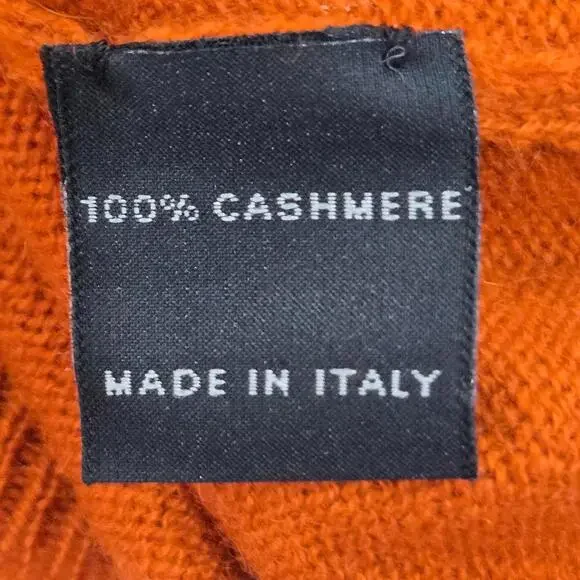 Manrico Cashmere Sweater Vest Orange Knit Top Womens XL Made in Italy MSRP $750 - Picture 6 of 10
